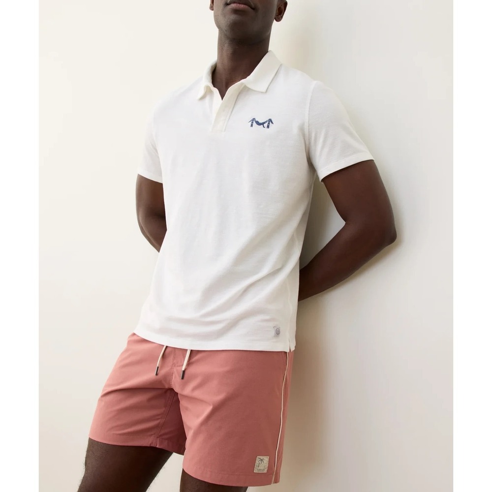 Marine Layer‎ Weekend Sport Air Polo Shirt in White Men Large Classic Fit NWOT